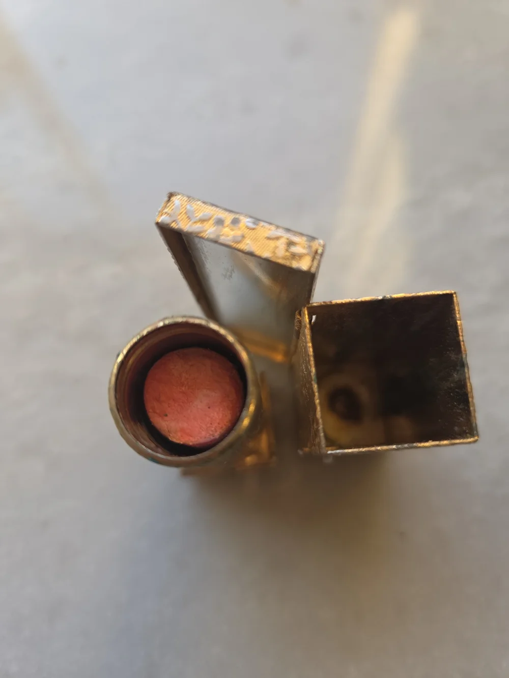 Vtg Mid-Cent Gold Lipstick Lot Helena Rubinstein Wedding Band & Avon Mirror Case